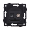 Розетка двойная TV (мама) + RJ45 Cat.6, черный матовый Kollinger REA-021BM для Aspekt, Eleganz, Reflex
