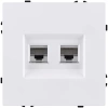 Розетка двойная Ethernet RJ45 Cat.6, белый матовый Kollinger Eclipse EC-018WH