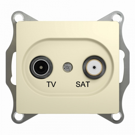 Розетка TV SAT оконечная 1DB Systeme Electric (Schneider Electric) Glossa, бежевый GSL000297