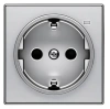 Розетка + подс. контрольной алюминий ABB Sky Niessen 2CLA818880A1001|2CLA858880A1301