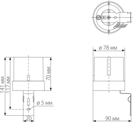 Датчик освещенности 5500W IP44 Elektrostandard SNS L 07