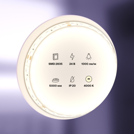 Светодиодная лента 9,6Вт/м 24V IP20 4000K Maytoni 10143