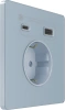 Розетка С/У с ЗК и зар.устр.USB А+С 20Вт (250В, 16А, защит.шторки), Стальное небо Systeme Electric Infinity (FSE001132)