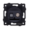 Розетка двойная TV (мама) + RJ45 Cat.5, черный Kollinger REA-012BK для Aspekt, Eleganz, Reflex