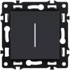 Выключатель кнопочный 1-клавишный 10А/250В с LED подсветкой, черный Kollinger Asthetik AS-012BK