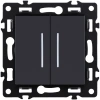 Выключатель 2-клавишный 10А/250В с LED подсветкой, черный Kollinger Asthetik AS-010BK