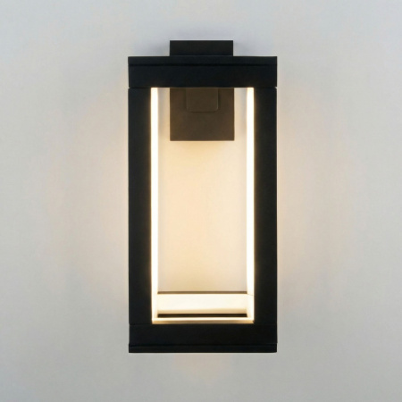 Уличный настенный светодиодный светильник Frame 3000K чёрный Elektrostandard 1527 TECHNO LED черный