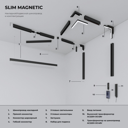 Slim Magnetic Блок питания 200W черный 95042/00 Elektrostandard 95042/00