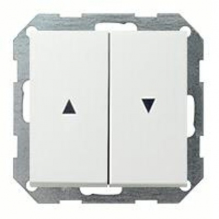 Выключатель управления жалюзи кнопочный GIRA пластик белый глянцевый 015800 | 0294112