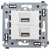 USB зарядка2 порта тип А 2100х2 mA белая DKC Avanti 4400543