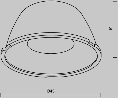 Линза 43мм для встраиваемого светильинка 36Вт Maytoni Downlight LensD43-36