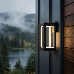 Уличный настенный светодиодный светильник Frame 3000K чёрный Elektrostandard 1527 TECHNO LED черный