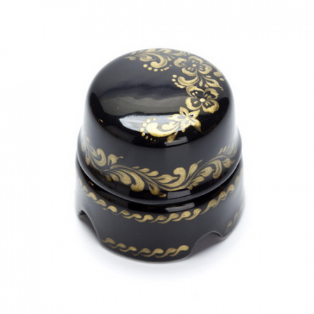 Распаячная коробка черная с золотым цветочным орнаментом Salvador BOX1BL.GD
