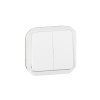 Переключатель 2-клавишный Legrand Plexo 55 открытый монтаж белый 069625L