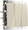Выключатель трехклавишный слоновая кость Werkel Встраиваемые механизмы слоновая кость W1130003