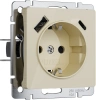Розетка с заземлением, шторками и usb Werkel акрил айвори винтовая клемма (W1171743)