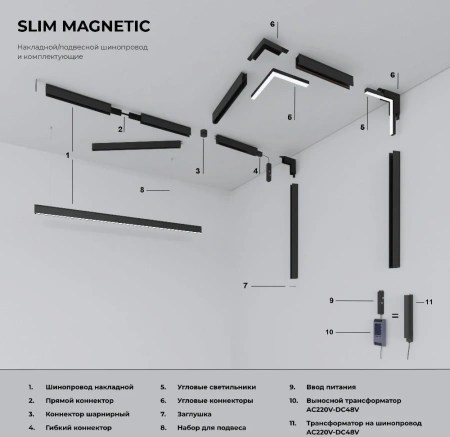 Slim Magnetic Блок питания 200W черный 95042/00 Elektrostandard 95042/00