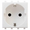 Розетка 220v c/з и шторками белая DKC Avanti 4400002