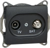 Розетка TV-SAT оконечная 1DB Systeme Electric Glossa, антрацит GSL000797