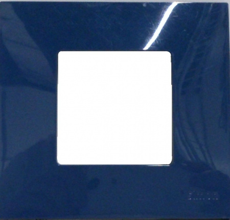 Рамка-декор 1-пост (глянец) Синий Simon 27 белый 2700610-030 | 2700617-064