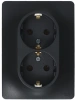 Розетка двойная с заземлением 16А Systeme Electric Glossa, антрацит GSL000724