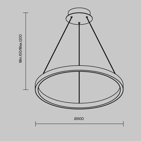 Люстра подвесная светодиодная Maytoni Rim MOD058PL-L32BK
