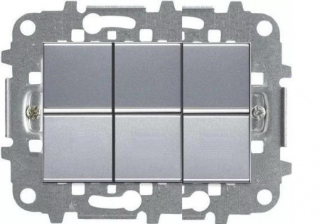 Проходной 3-клав. серебряный ABB Zenit 2CLA210200N1301x3|2CLA247390N1001