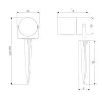 Ландшафтный светодиодный поворотный светильник Landscape IP54 Elektrostandard 043 FL LED черный