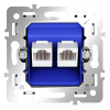 Механизм розетки компьютерной двойной RJ45+RJ45 кат.6 Voltum (VLS0602M)