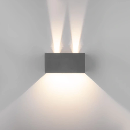 Уличный настенный светодиодный светильник с лучами WINNER DOUBLE LED IP54 Elektrostandard 35137/W серый