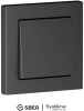 Умный выключатель проходной одноклавишный с подсветкой Zigbee 10А, L+N, Systeme Electric AtlasDesign Smart карбон ATN001013Z