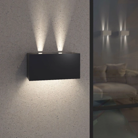 Уличный настенный светодиодный светильник с регулируемыми лучами WINNER DOUBLE LED IP54 Elektrostandard 35137/W черный