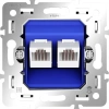 Механизм розетки компьютерной двойной RJ45+RJ45 кат.6 Voltum (VLS0602M)