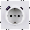 Розетка штепсельная SCHUKO 16A/250 В с USB A+C 20W, белый глянцевый Kollinger Eclipse EC-016WG