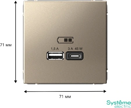 GAL000529 Systeme Electric Schneider Electric ArtGallery цвет шампань