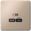 Высокоскоростная розетка USB тип-С Systeme Electric ArtGallery песочный  GAL001227