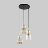 Подвесной светильник с плафонами из фактурного стекла TK Lighting 11041 Sophia Cognac