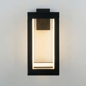 Уличный настенный светодиодный светильник Frame 3000K чёрный Elektrostandard 1527 TECHNO LED черный