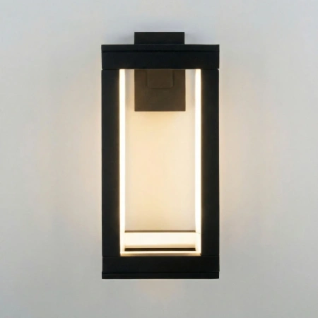 Уличный настенный светодиодный светильник Frame 3000K чёрный Elektrostandard 1527 TECHNO LED черный