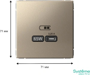 GAL000527 Systeme Electric Schneider Electric ArtGallery цвет шампань
