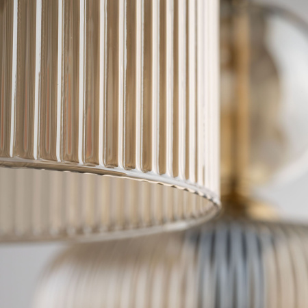Подвесной светильник с плафонами из фактурного стекла TK Lighting 11041 Sophia Cognac