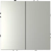 Проходной переключатель двухклавишный 10А Voltum S70 сталь Soft touch пластик (VLS020305)