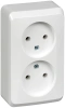 Розетка двойная без заземления 16А Systeme Electric Etude, БЕЛЫЙ PA16-005B