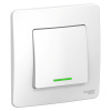 Одноклавишный выключатель скрытой установки с подсветкой, 6А 250В (cх.1) Systeme Electric Blanca BLNVS006111, БЕЛЫЙ