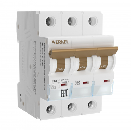 Автоматический выключатель 3P 40 A C 6 kА Werkel Автоматические выключатели W903P406