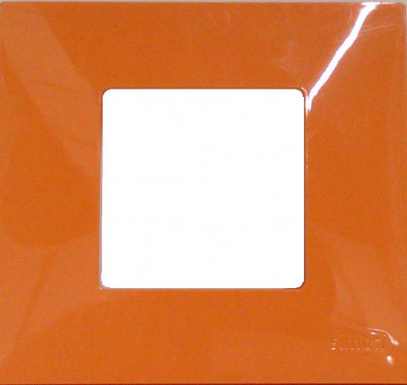 Рамка-декор 2-пост (глянец) Оранжевый Simon 27 белый 2700620-030 | 2700627-072