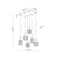 Подвесной светильник с плафоном из фактурного стекла TK Lighting 11044 Sophia Cognac