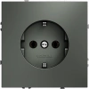 Розетка с заземлением 16А Voltum S70 титан Soft touch пластик (VLS0401M + VLS000606)