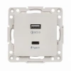 Зарядка usb 2 порта тип А-C 2100 mA белая EKF EYR-2USB-type-C