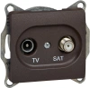Розетка TV-SAT оконечная 1DB Systeme Electric Glossa, шоколад GSL000897
